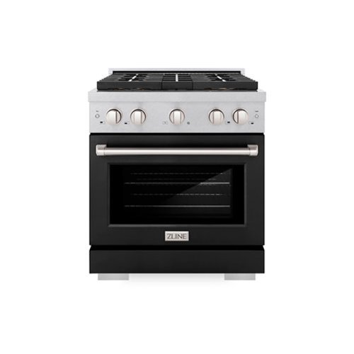 ZLINE - 30 in. 4.2 cu. ft. Freestanding Paramount Gas DuoPro Range with Convection Oven - Satin Steel/Black Matte