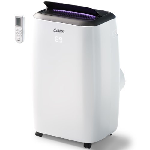 Airo Comfort - 14,000 BTU Portable Air Conditioner 2026 New Model Cool 700 sq. ft. with Dehumidifier and LCD Remote in White-Front_Standard 