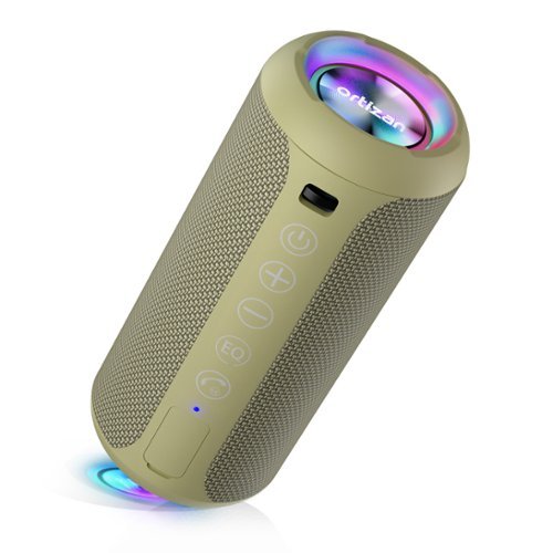 Ortizan - Portable Bluetooth Speaker, IPX7 Waterproof, TWS, 30H Playtime, Deep Bass - Kakki-Front_Standard 