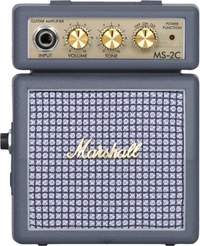 Marshall - MS-2 Portable Micro Stack Guitar Amp with Overdrive / Tone / Volume Controls - Classic Dark Grey