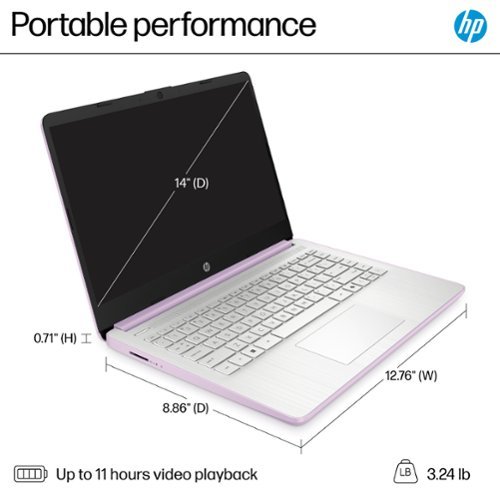 HP 14 Laptop - Intel Processor N150 - 4GB Memory - 128GB UFS - Honey Lavender BUY IN EUROPE