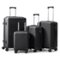Winado - 16"/20"/24"/28" Carry on 4 Piece PP Hardside Luggage Suitcase Set with Built-in Lock Spinner Wheels for Travel Business - Black-Front_Standard