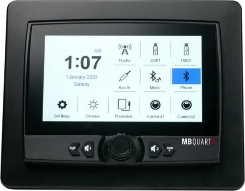 MB Quart 7” Android Auto/Apple CarPlay Bluetooth Media Marine Receiver - Black SHOP ONLINE
