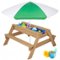 Best Choice Products - Kids 3-in-1 Outdoor Sand and Water Activity Picnic Table with Umbrella - Green-Front_Standard
