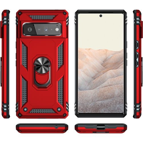 SaharaCase Kickstand with Belt Clip Case for Google Pixel 6 Pro - Red WORLDWIDE DELIVERY