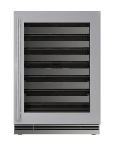 U-Line - 24"W. 4.9 Cu.Ft. Built-In Wine Refrigerator- Frame w. Glass - Stainless Steel