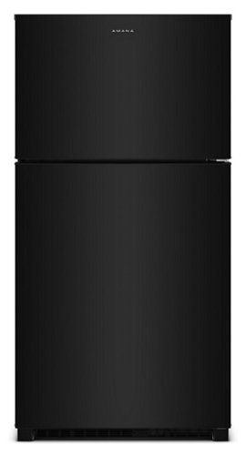 Amana - 33 in. Wide 21.3 cu. ft. Top-Freezer Refrigerator With Dual Crisper Drawers - Black-Front_Standard 