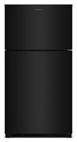 Front. Amana - 21.3 Cu. Ft. Top-Freezer Refrigerator With Dual Crisper Drawers - Black.