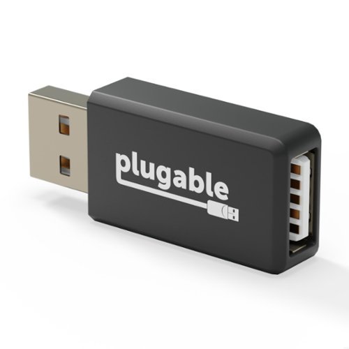 Plugable - USB Data Blocker for Juice Jacking, Universal Charge-Only Adapter - Black-Front_Standard 