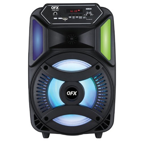 QFX - Portable Bluetooth Rechargeable Speaker with LED Party Lights and Remote Control - Black-Front_Standard