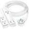 Maximm - Extension Cord with USB Ports 12FT, 360° Rotating Flat Plug, 3-Outlet with USB Ports (2 Ports), 3 Prong, UL Certified - White-Front_Standard