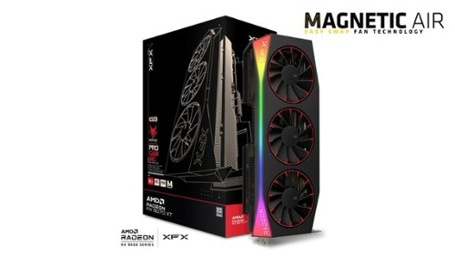 XFX Mercury AMD Radeon RX 9070XT OC Magnetic Air Edition 16GB GDDR6 PCI Express 5.0 Gaming Graphics Card with RGB - Black GLOBAL SHIPPING