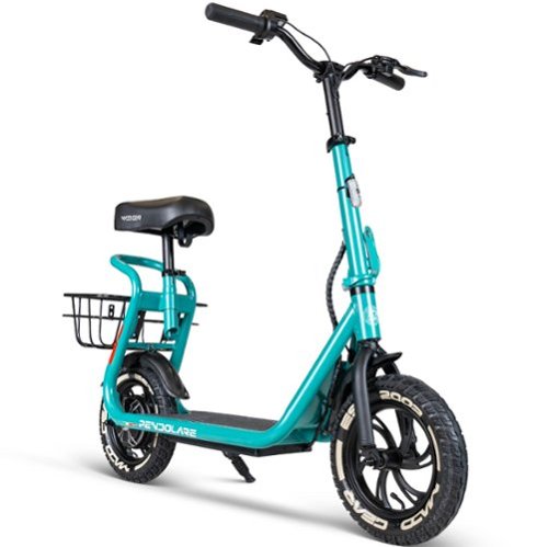 Electric Scooter with Seat & Basket for Adults & Teens – Long Range 18 Miles, 450W Motor, Foldable – Madd Gear Pendolare - Teal-Front_Standard 