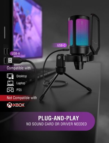 FIFINE  A6V USB Condenser Microphone with RGB Lighting - Plug & Play USB-C, Touch Mute for PC, PS5, Streaming GLOBAL SHIPPING