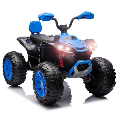 GARVEE - 24V Kids 2-Seater Electric ATV with Powerful Dual 550W Motors, Off-Road 4 Wheeler, Music Player & 110 lbs Capacity - Blue-Front_Standard 