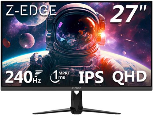 Z Z-Edge - 27" 2K QHD 2560 x 1440 240 Hz 1 ms Flat-Panel IPS Gaming Monitor, HDMI 2.0, DisplayPort 1.4 - Black-Front_Standard 