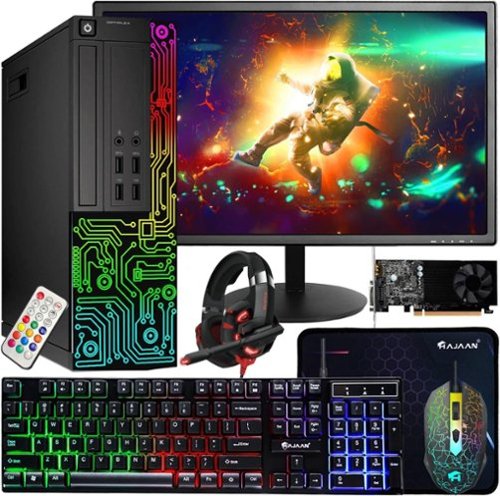 Dell - Refurbished Excellent - OptiPlex RGB Gaming PC Combo, i7 up to 3.9GHz, GeForce GT 1030 2GB, 16GB RAM, 512GB SSD, 24'' Monitor, WiFi, Win11P - Black-Front_Standard 