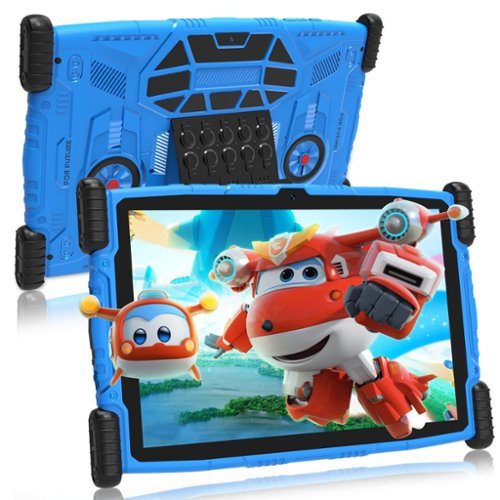 FEONAL - 10.1 inch kids tablet with Android 13, 8(4+4)GB RAM 64GB ROM 6000mAh, HD Touch Screen, Parental Control, Kid-Proof Case - Blue-Front_Standard 