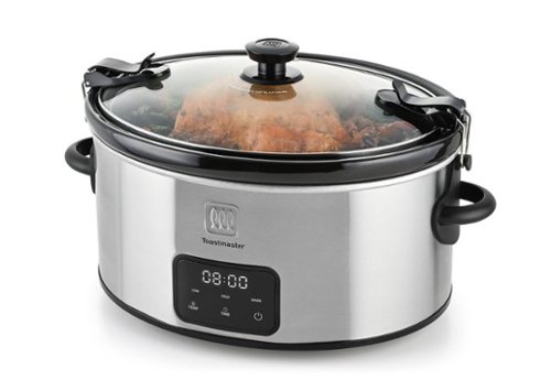 Toastmaster 6 Quart Digital Slow Cooker with Locking Lid Silver TM