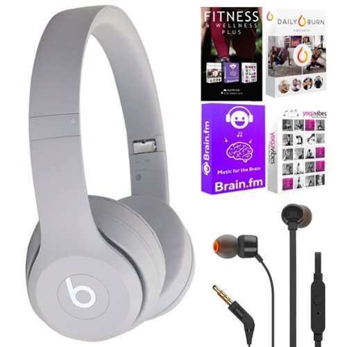 Beats Solo 4 Wireless Headphones Drenched Grey + In Ear Headphones