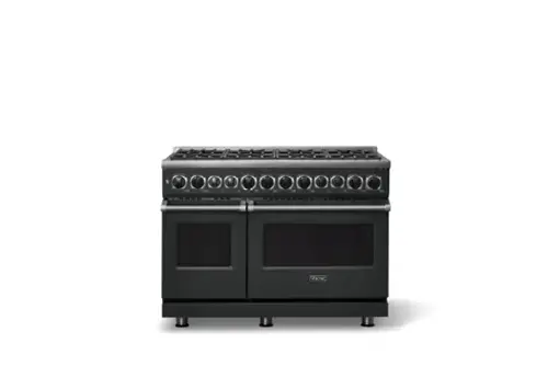 Front. Viking - 48 in. Wide 8 Burner Dual Fuel Sealed Burner Range-LP - Antique Bronze.