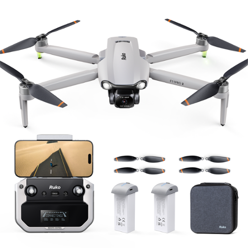 Ruko - F11PRO 2 Drone 4k with Camera for Adults, beginner 6K Camera Drone, 3-Axis Gimbal, Auto Return & Beginner Mode - Gray-Front_Standard 