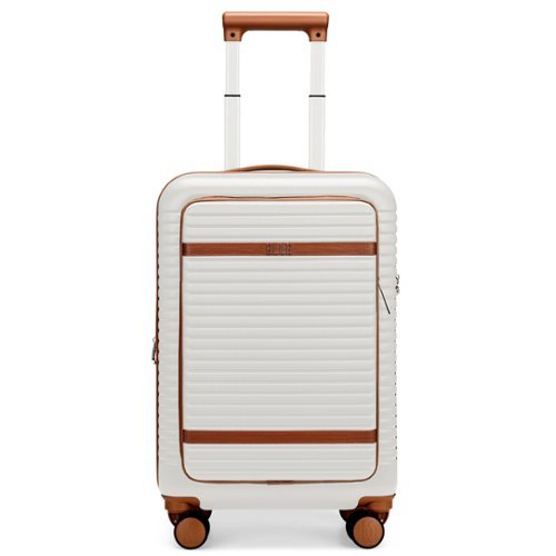 Elle - Escape Expandable Carry-on Suitcase with Front Laptop Pocket - White-Front_Standard 