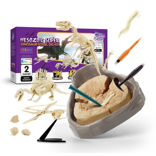 Hape - Hape: Science Can: Mesozoic Super Dinosaur Fossil Dig Kit - 6+
