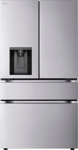 LG - Counter-Depth MAX 28.6 Cu. Ft. 4-Door French Door Refrigerator Smart Refrigerator with Full Convert Drawer - PrintProof Noble Steel-Front_Standard 
