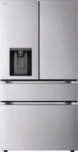 Front. LG - Counter-Depth MAX 28.6 Cu. Ft. 4-Door French Door Refrigerator Smart Refrigerator with Full Convert Drawer - PrintProof Noble Steel.