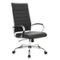 LeisureMod - Benmar High Back Leather Office Chair with Adjustable Height, Swivel Base, Ergonomic Design Modern Conference Chair - Black-Front_Standard