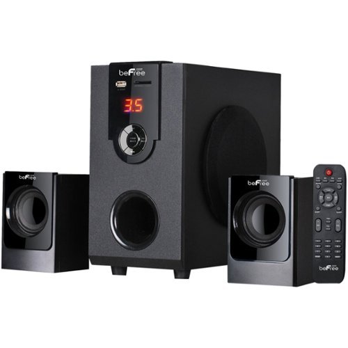 beFree Sound - Powered Wireless Speaker System (Pair) - Black-Front_Standard 