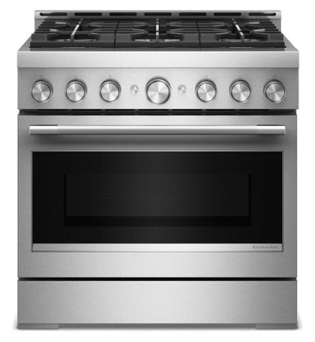 KitchenAid - 5.1 Cu. Ft Commercial Gas Range with No Preheat Air Fry Mode and 6 Burner - Stainless Steel
