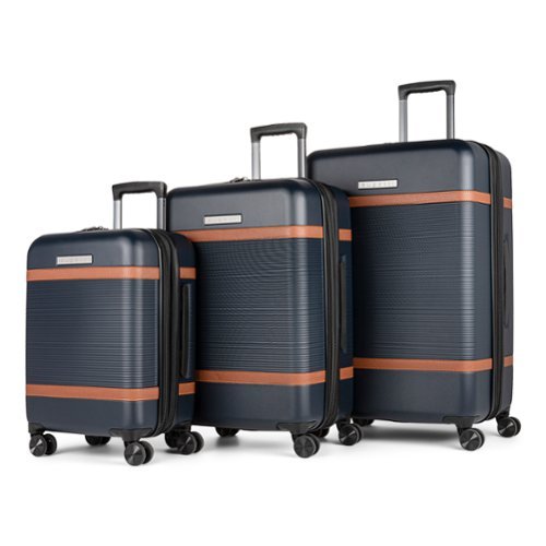 Bugatti - Wellington Expandable Spinner Hardside Suitcase Set - 3 Piece - Navy-Front_Standard 