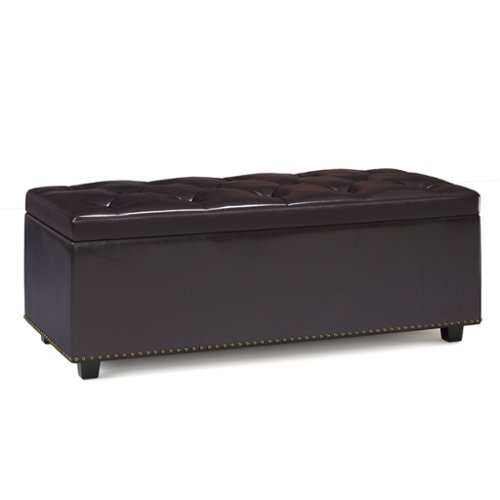 Simpli Home - Hamilton Lift Top Rectangular Storage Ottoman - Tanners Brown-Front_Standard 