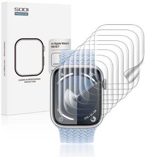 Sodi - 8 Pack for Apple Watch Screen Protector 41mm Series 9/8/7, Anti-Scratch, High Sensitivity, Soft HD TPU Clear Film - Clear