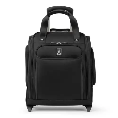 Front. Travelpro - Crew Classic Lightweight Softside Underseat Rolling Carry On Bag - Black.