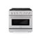 ZLINE - 36 in. 5.2 cu. ft. Paramount Gas Range with Convection Gas Oven in Stainless Steel with 6 Brass Burners - Stainless Steel-Front_Standard