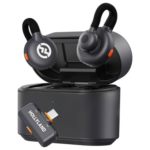 HOLLYLAND - LARK M2S DUO 2-Person Wireless Microphone System with USB-C Connector for Mobile Devices - Plug & Play - Black-Front_Standard 