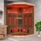 U-HOMY - Infrared Sauna - 4 Person Hemlock Wood Cabin for Home or Gym - Wood Color-Front_Standard