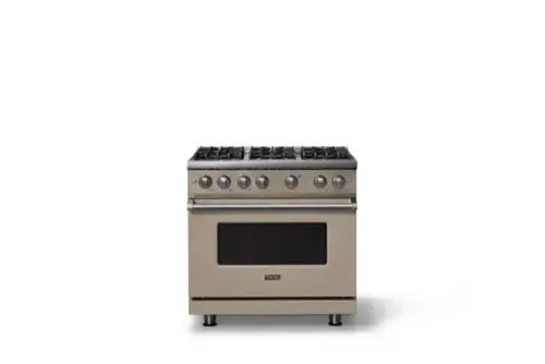 Front. Viking - 36 in. Wide 6 Burner Pro 5 Series 5.1 Cu. Ft. Freestanding Sealed Burner Liquid Propane Gas Convection Range - Nantucket - Nantucket.