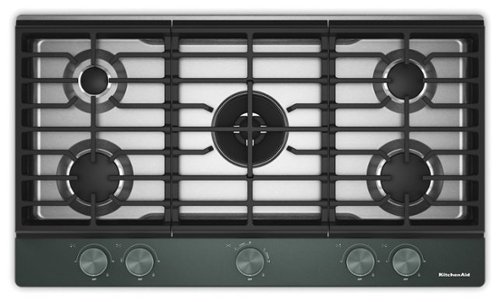 KitchenAid - 36" Gas Cooktop with 5 Burners and Integrated Wok Grate - Juniper-Front_Standard 