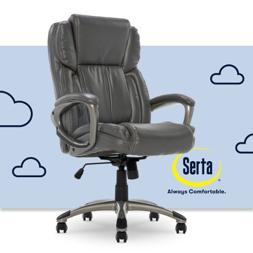 Serta - Garret Bonded Leather Executive Office Chair with Premium Cushioning - Gray