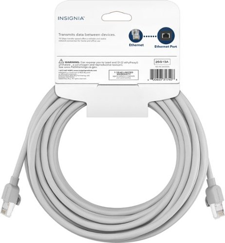 Insignia™ 50 ft. Cat 6A Ethernet Cable - Gray BUY IN MIDDLE EAST