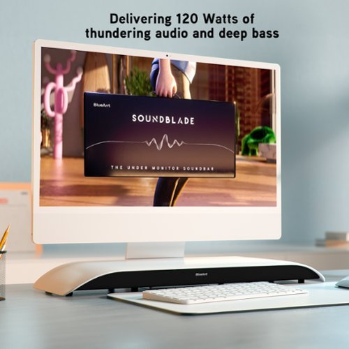 BlueAnt Soundblade 2.1 Channel Bluetooth 5.3 Under Monitor Soundbar - White GLOBAL SHIPPING
