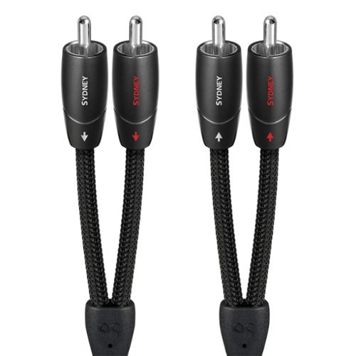 AudioQuest - Sydney RCA > RCA 5.25' Analog Audio Interconnect Cable with RCA to RCA Connectors - Dark Gray on Black-Front_Standard 