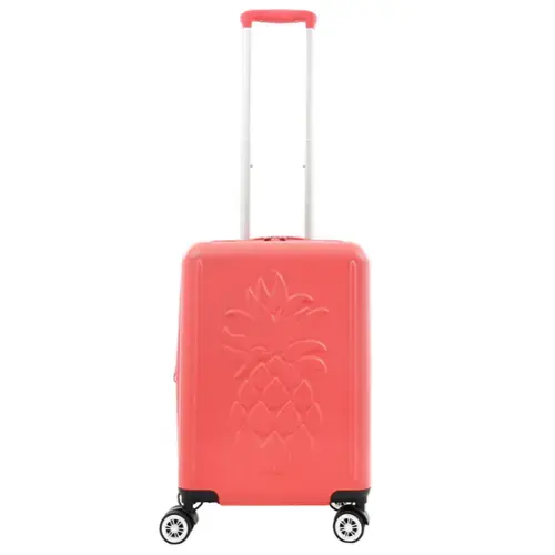 Front. Tommy Bahama - 21.5" Carry-On Hardside Spinner Luggage with 3D Pineapple - Pink.