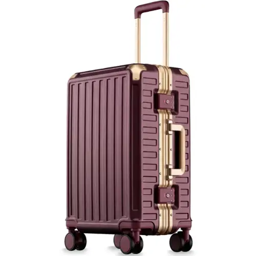 Front. LUGGEX - LUGGEX 20 Inch Carry On Luggage Zipperless Aluminum Frame Hardside 100% PC Suitcase 8010S - ZX-Core - cherry.