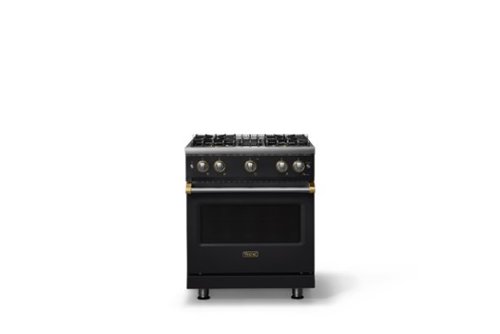 Viking - 30 in. Wide Pro 5 Series 4.0 Cu. Ft. Freestanding Sealed 4 Burner Gas Convection Range - Onyx/Brushed Brass - Onyx