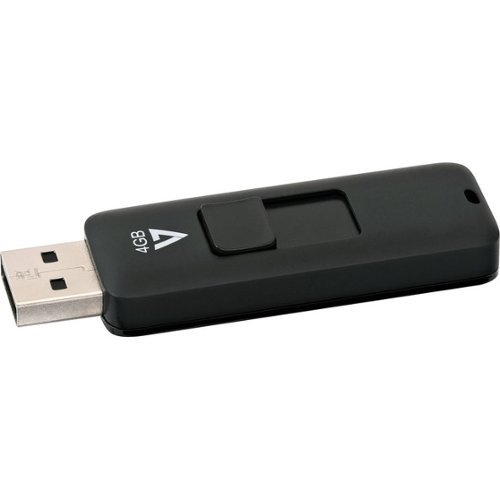 V7 - 4GB USB 2.0 Flash Drive - 4 GB - USB 2.0 - Black-Front_Standard 